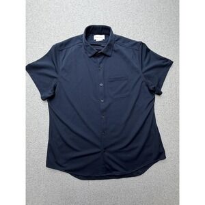 Ministry Of Supply Shirt Mens XL Blue Short Sleeve Button Front Performance